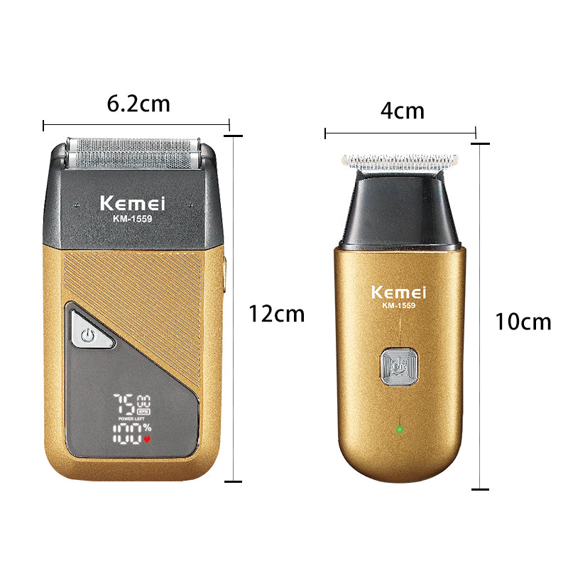 KEMEI KM-1559 Men’s Electronic Foil Shaver Set – USB Rechargeable, 3W Power, 60min Runtime