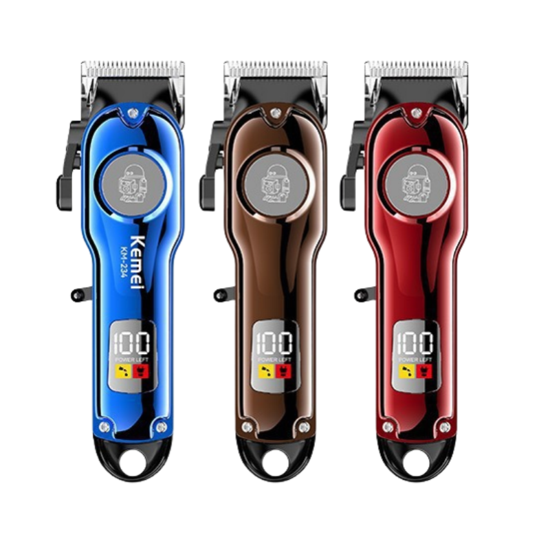 Kemei KM-234 Cordless Electric Hair Clipper – Stainless Steel Blade, LCD Display, Adjustable Cutting Lengths