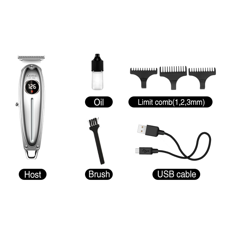 Kemei KM-1948 Rechargeable Hair Clipper for Men – Stainless Steel Blade, Dry Use, 1-Speed, Battery Powered