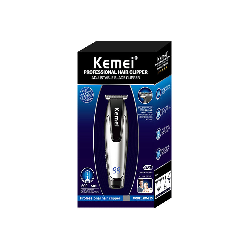 KeMei KM-225 Rechargeable Triple Blade Hair & Beard Trimmer – USB Electric Clipper for Men