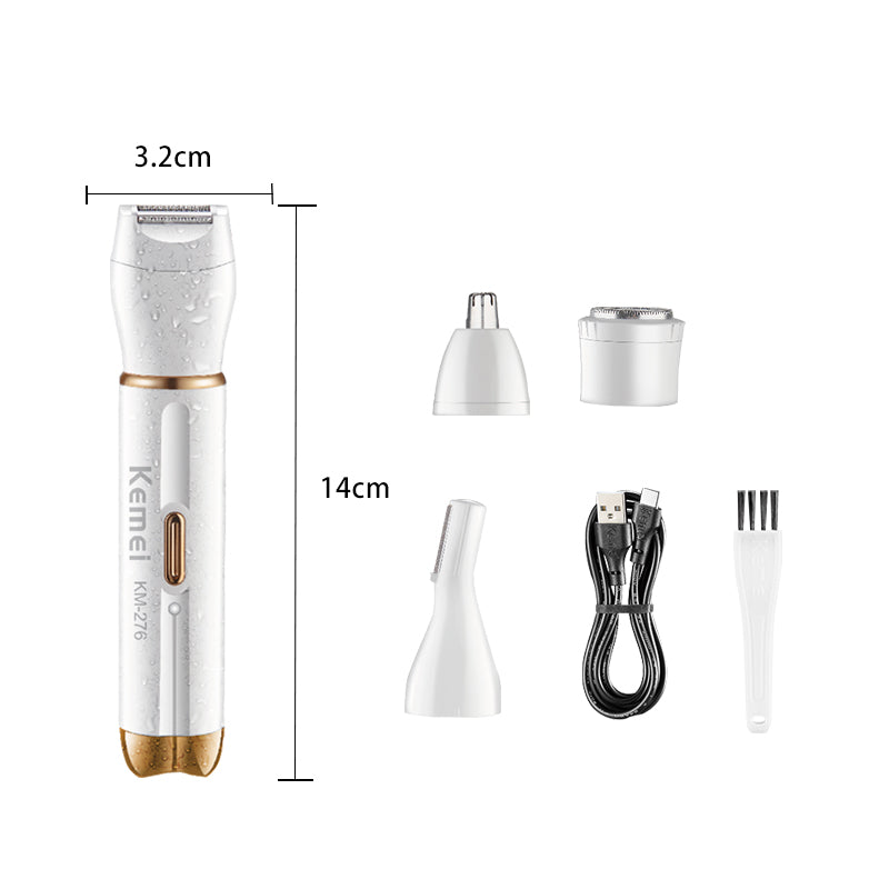 Kemei KM-276 Body Hair Removal - Waterproof IPX5 Rechargeable Nose & Ear Hair Remover