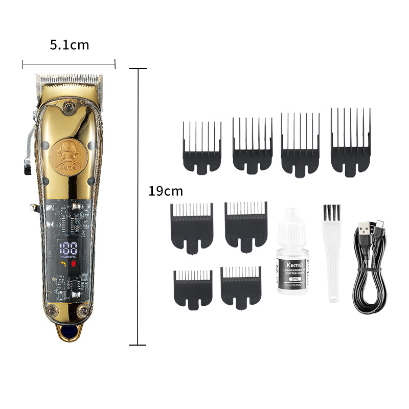 KEMEI KM-1829 Rechargeable Men’s Electric Shaver – Beard, Nose & Ear Trimmer, 3 Combs, Cordless