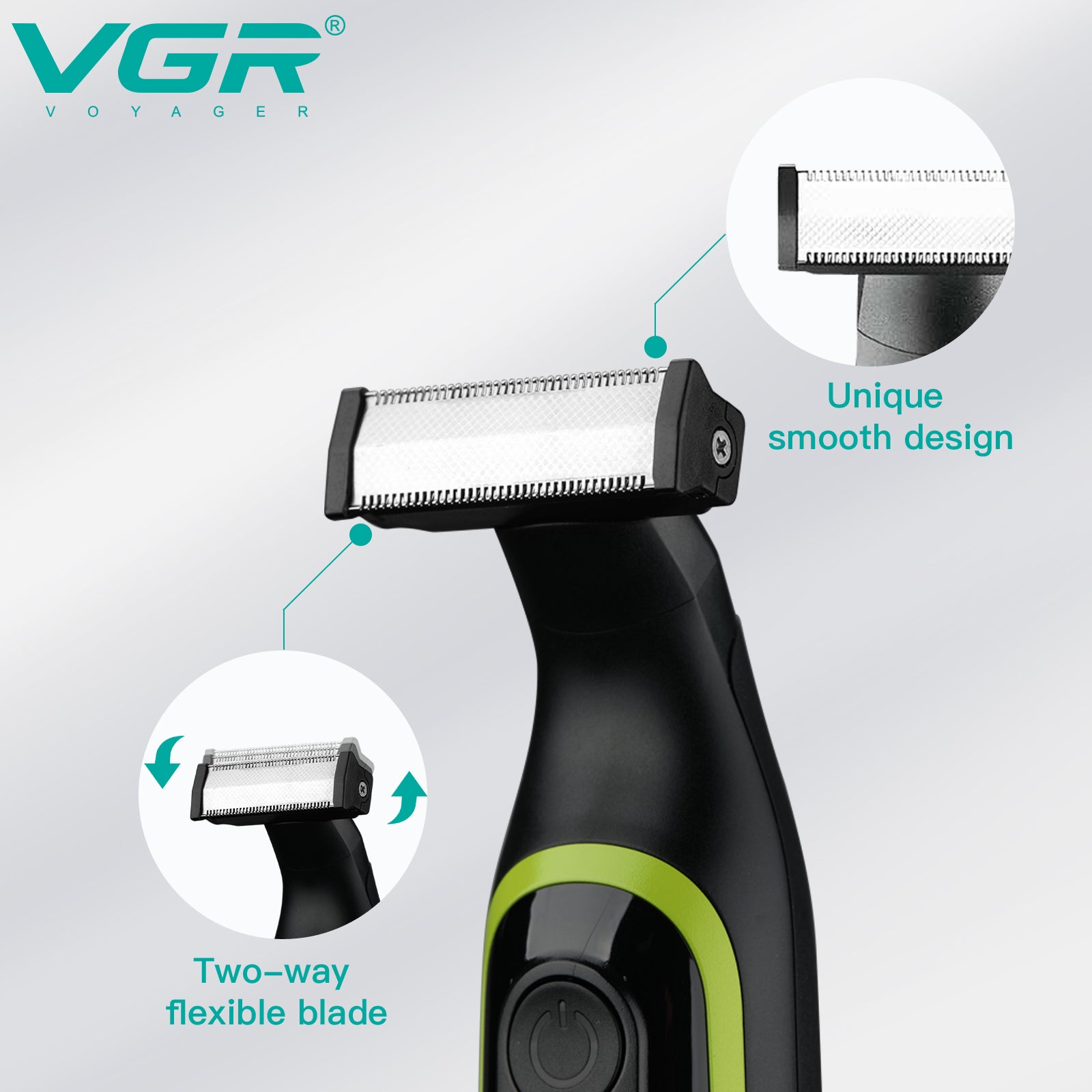 VGR V-017 Beard Shaver – Stainless Steel Blades