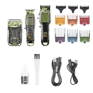 Kemei KM-2379 Professional Hair Trimmer – Rechargeable USB Clipper with Stainless Steel Blades & LCD Display