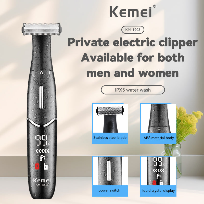 Generic KM-1903 Beard Trimmer – Wireless, Sharp Blades, Ergonomic Metal Design, Includes Cleaning Brush