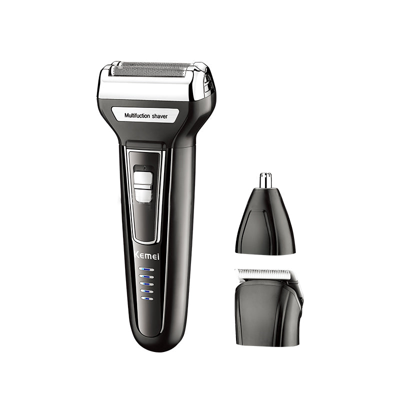 Kemei KM-6558 Rechargeable Electric Shaver – Dual Floating Heads, Wet & Dry Use, 3 Speed Modes