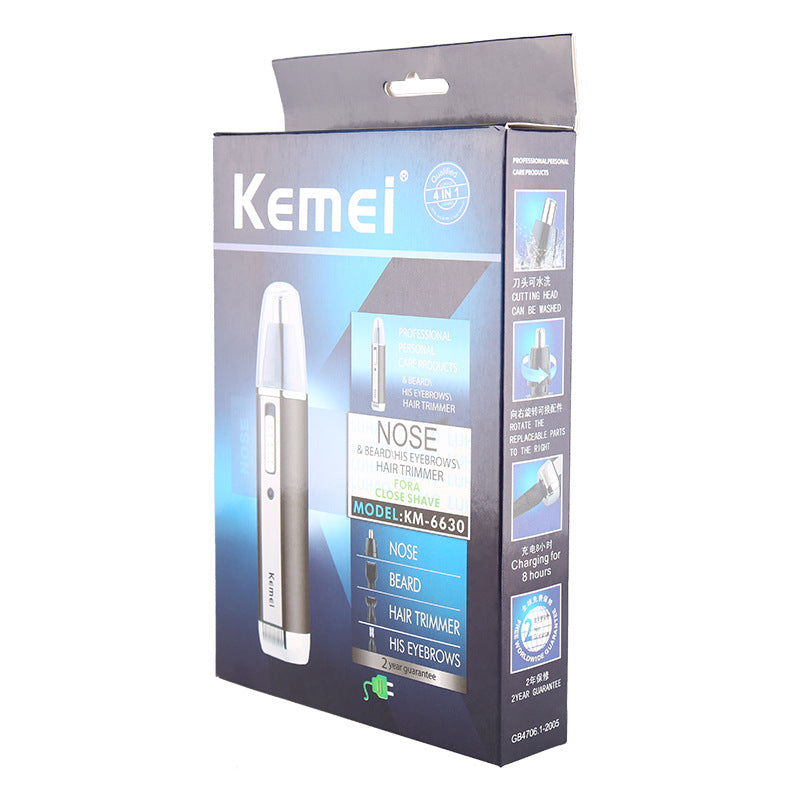 Kemei KM-6630 Electric Hair Trimmer – Versatile Cordless Grooming Tool with Floating Head, Stainless Steel Blade, Long Battery Life