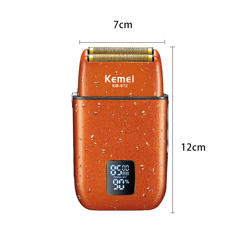 KEMEI KM-872 Rotary Shaver for Men – Twin Blade, 600mAh Battery, Compact Electric Face Razor