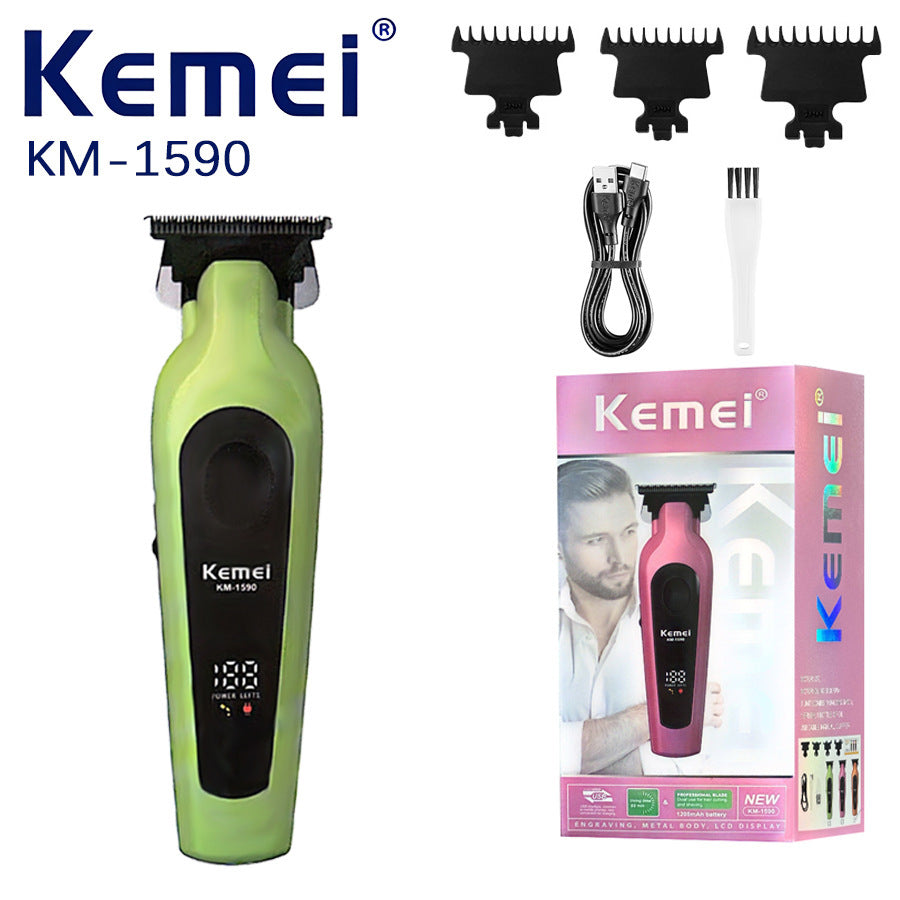 Divoga KM-1590 Rechargeable Hair Trimmer – Professional Beard & Hair Clipper, Stainless Steel Blades, Fast Charging