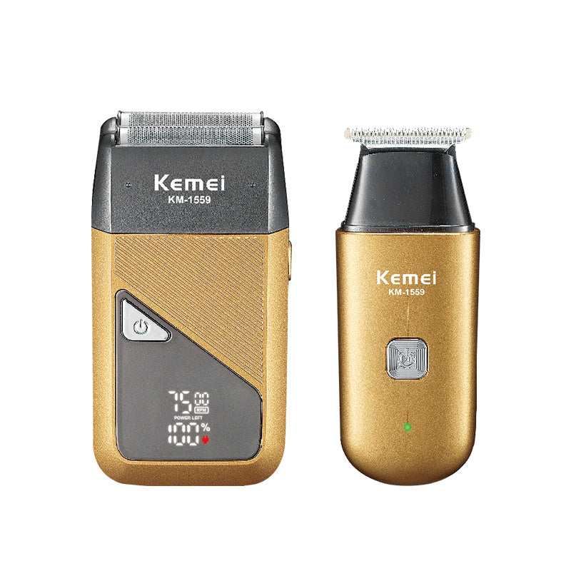 KEMEI KM-1559 Men’s Electronic Foil Shaver Set – USB Rechargeable, 3W Power, 60min Runtime