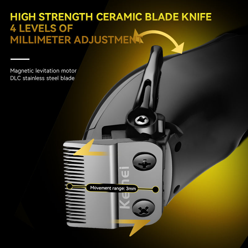 Kemei KM-1767 Professional Hair Clipper – Ceramic Blade, LCD Display & Fast Charging Trimmer