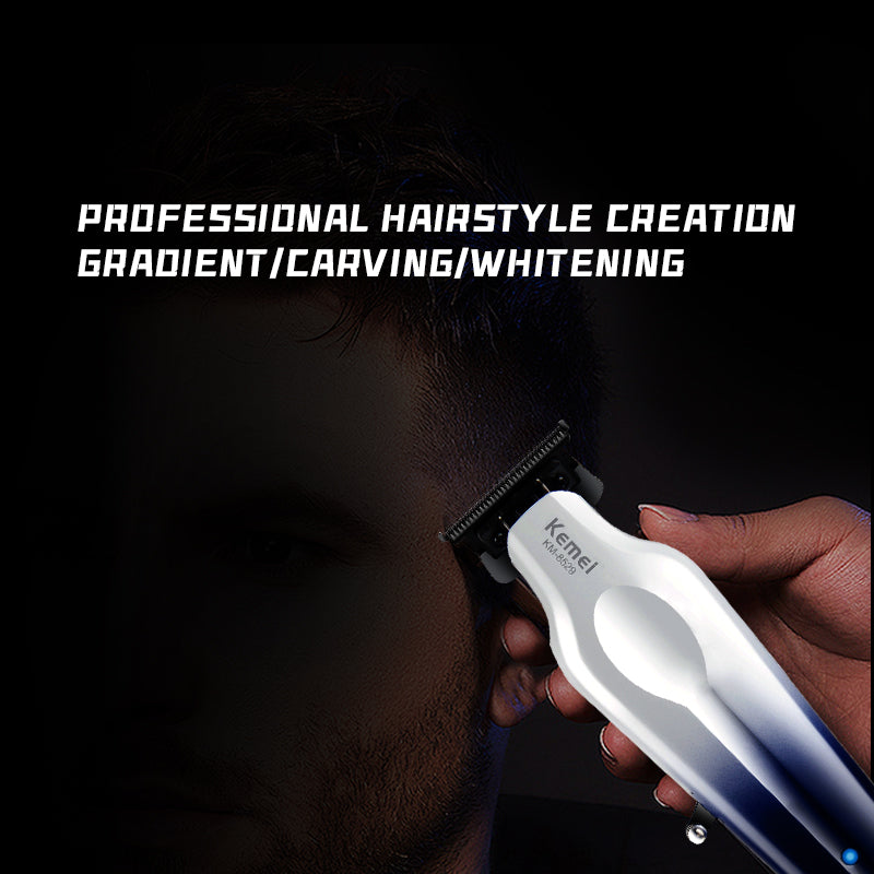 Kemei KM-8529 Professional Hair Clipper – USB Rechargeable, DLC Blade, LCD Display, Adjustable Speeds & Cutting Lengths