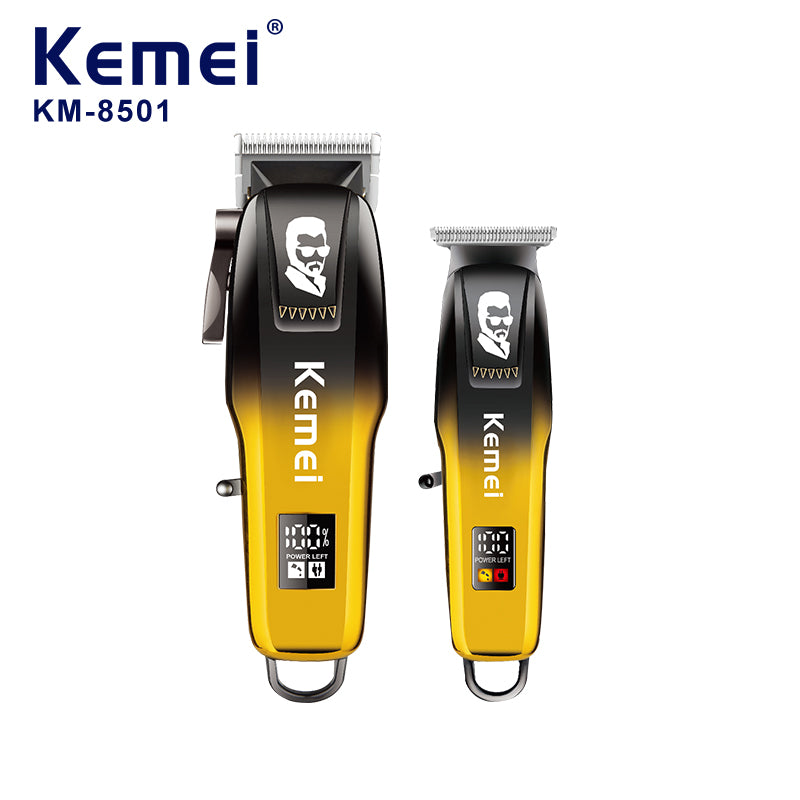 Kemei KM-8501 Professional Cordless Hair Clipper – Adjustable Lengths, Stainless Steel Blades, USB Rechargeable
