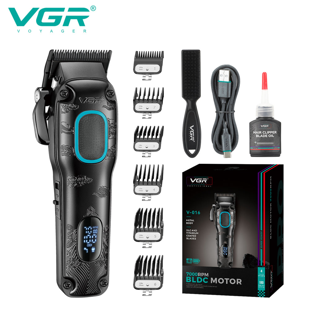 VGR V-016 Professional Hair Clipper – 7000 RPM BLDC Motor, Stainless Steel Blades