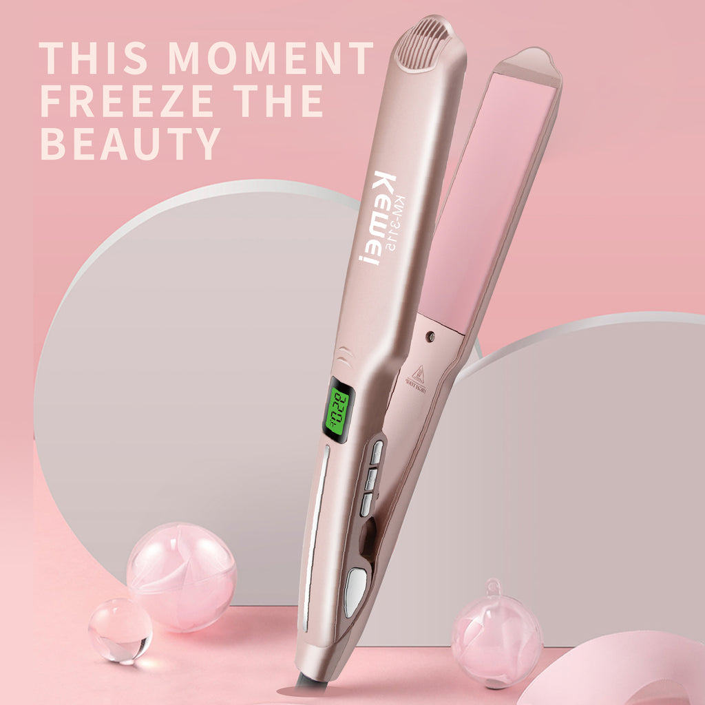 Kemei KM-3115 Titanium Hair Straightener – Dual Wet & Dry Styling, Fast Heating, LCD Display, 450°F–950°F – Custom Color