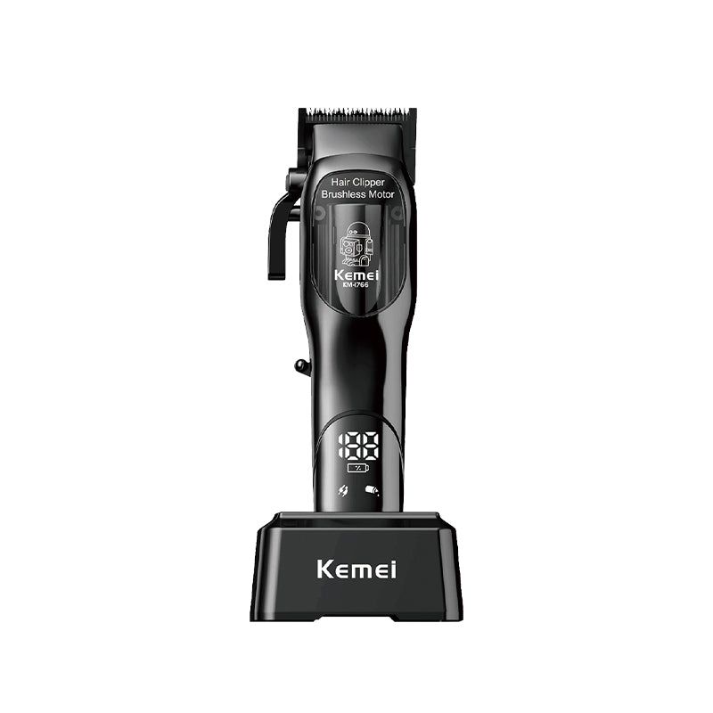 Kemei KM-1766 Professional Hair Clipper – Rechargeable USB Grooming Trimmer with LCD Display, 1500mAh Battery