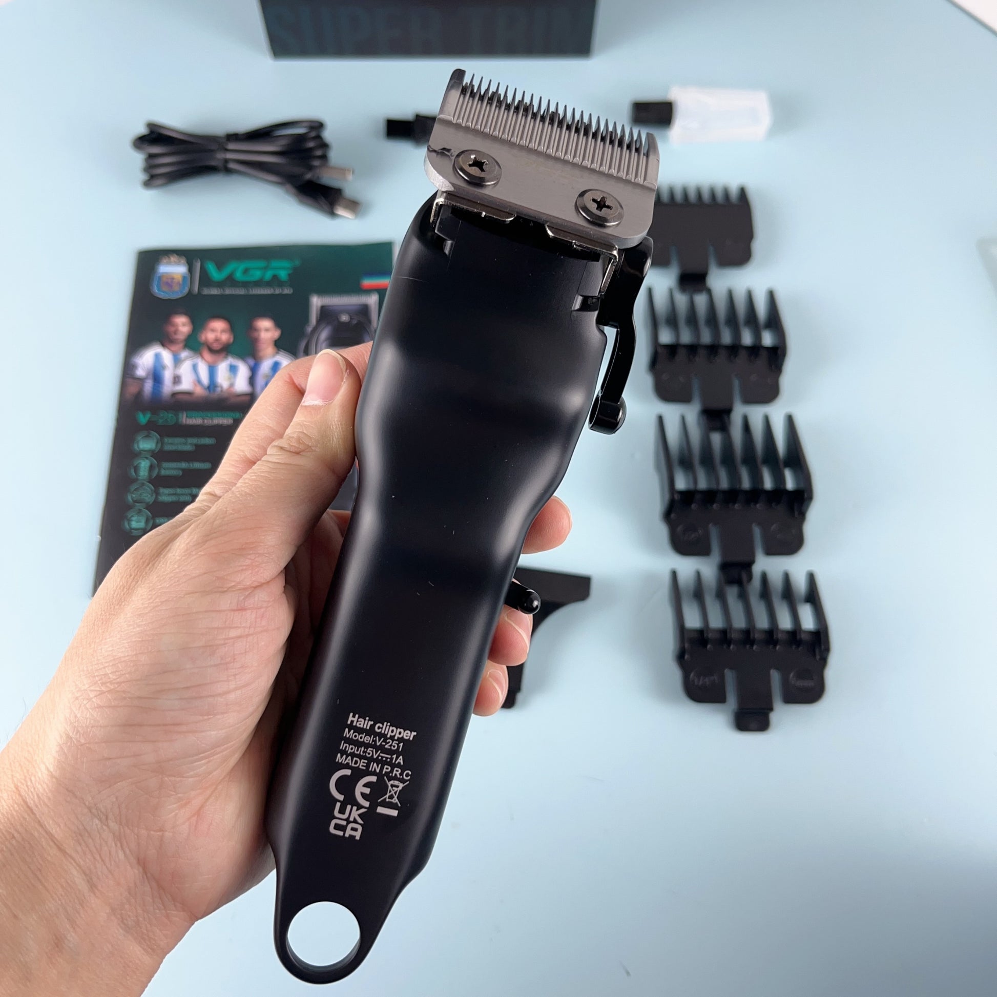 VGR V-251 Professional Hair Clipper – Corded & Cordless Trimmer with Stainless Steel Blades