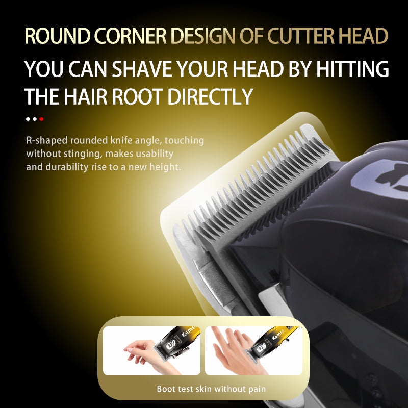 Kemei KM-8501 Professional Cordless Hair Clipper – Adjustable Lengths, Stainless Steel Blades, USB Rechargeable