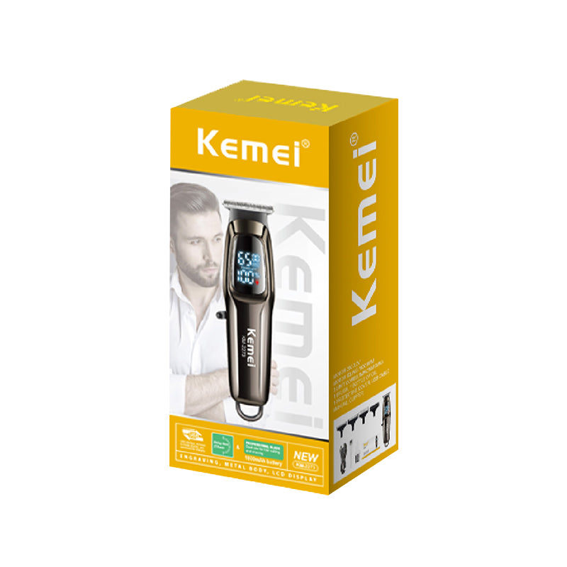 Kemei KM-2273 Professional Hair Clipper – LED Display, 7000 RPM Motor, 1800mAh Battery, 270min Runtime, Stainless Steel Blade