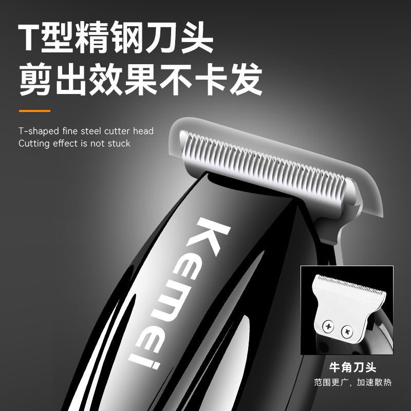 KeMei KM-225 Rechargeable Triple Blade Hair & Beard Trimmer – USB Electric Clipper for Men