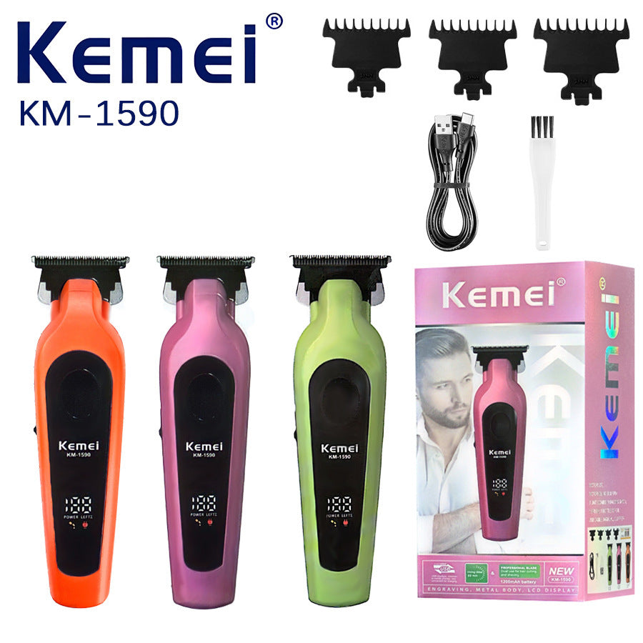 Divoga KM-1590 Rechargeable Hair Trimmer – Professional Beard & Hair Clipper, Stainless Steel Blades, Fast Charging