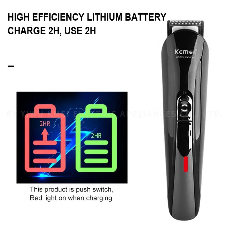 Kemei KM-600 6-in-1 Grooming Kit for Men – High-Speed Motor, Stainless Steel Blades, Nose, Beard & Body Trimmer