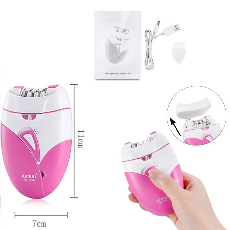 Kemei KM-189A Lady Electric Hair Remover – Portable, Rechargeable, Multi-Plug