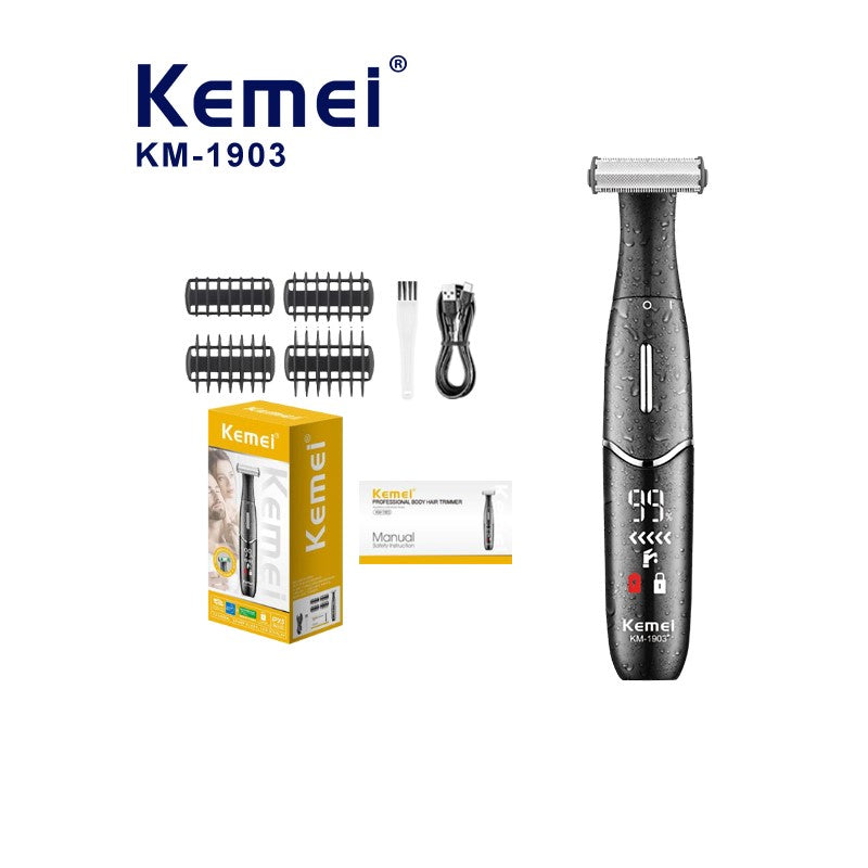 Generic KM-1903 Beard Trimmer – Wireless, Sharp Blades, Ergonomic Metal Design, Includes Cleaning Brush