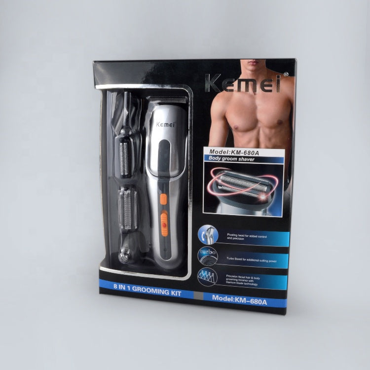 Kemei KM-680A Professional Hair Clipper for Men – Powerful Motor, Steel Blades,  Silver Finish