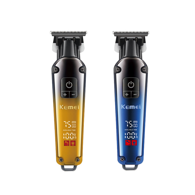 Kemei KM-1866 Professional Hair Clipper – Metal Body, LCD Display, Fast Charging, 1200mAh Battery, Adjustable Lengths