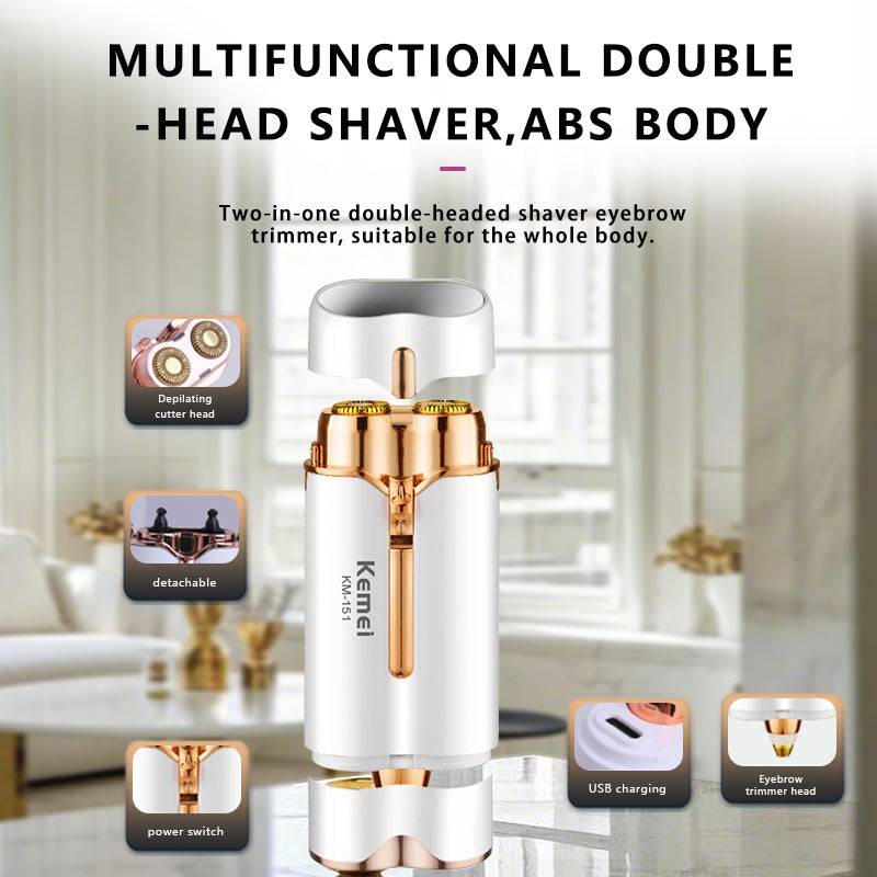 Kemei KM-151 Women Epilator – Painless Multifunction Facial & Body Hair Removal Device