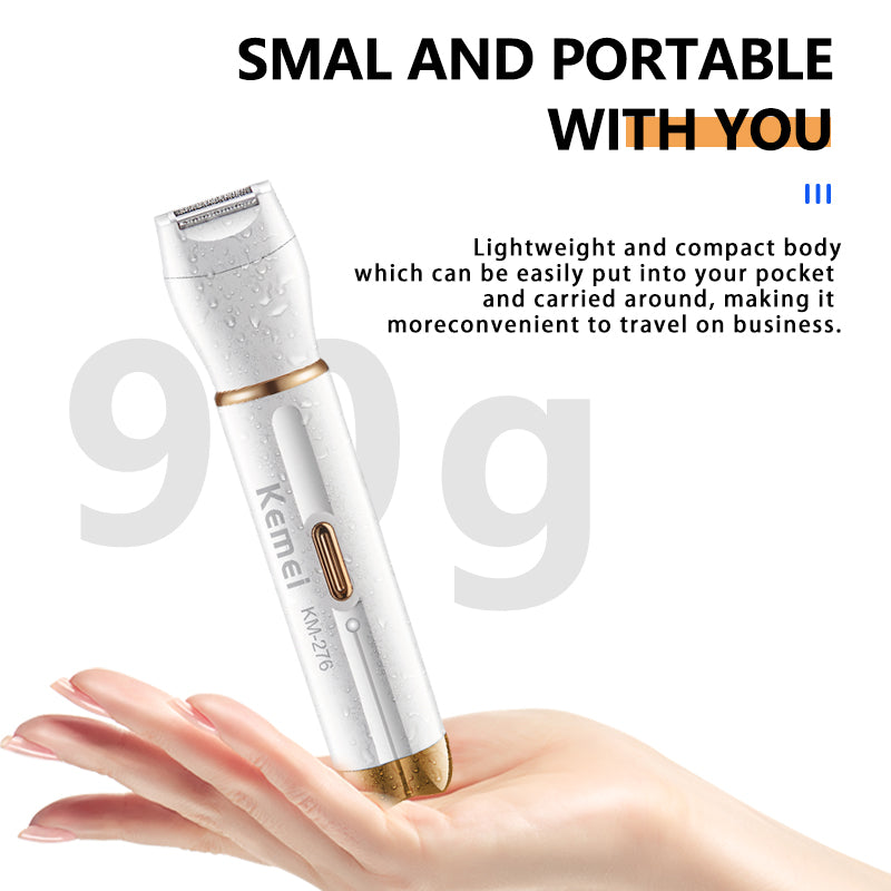 Kemei KM-276 Body Hair Removal - Waterproof IPX5 Rechargeable Nose & Ear Hair Remover