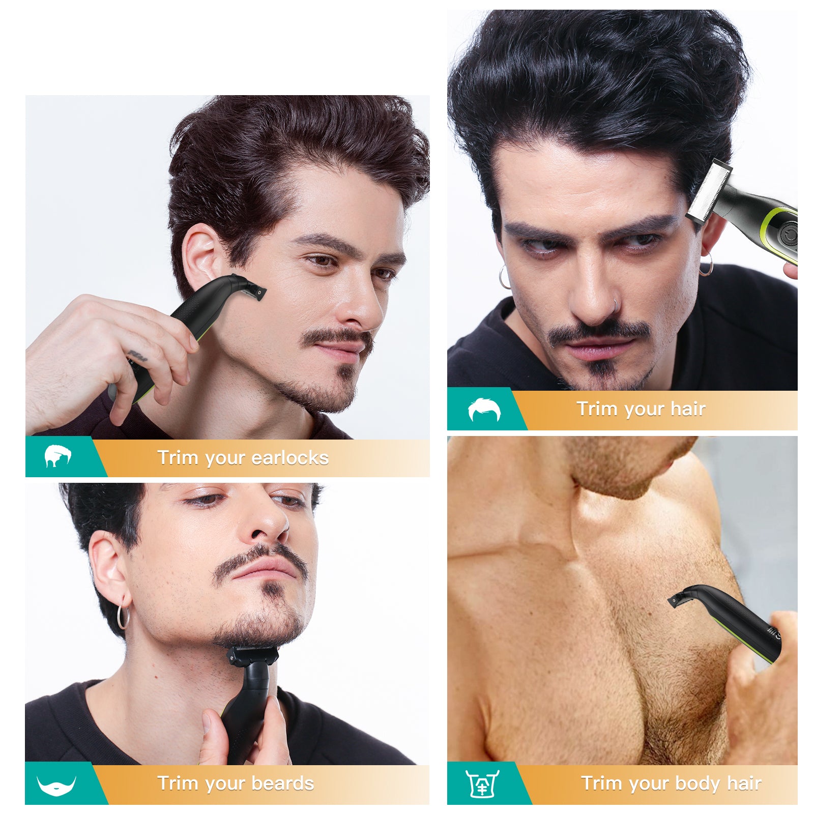 VGR V-017 Beard Shaver – Stainless Steel Blades