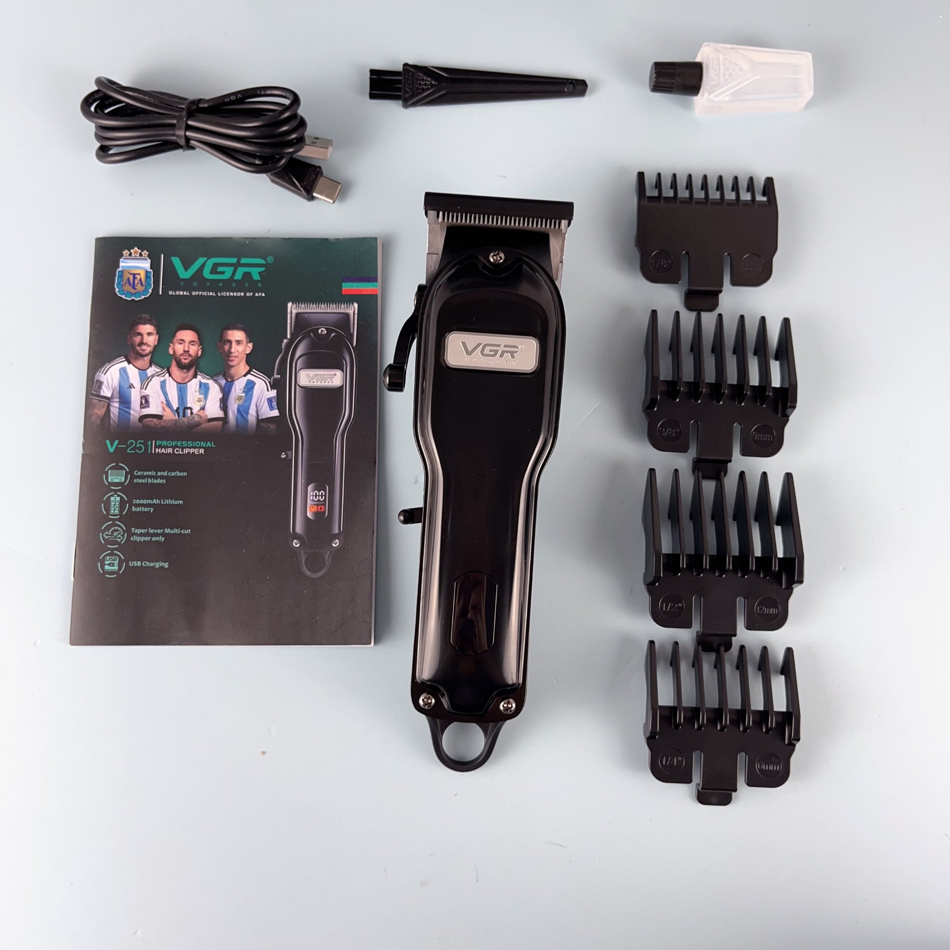 VGR V-251 Professional Hair Clipper – Corded & Cordless Trimmer with Stainless Steel Blades