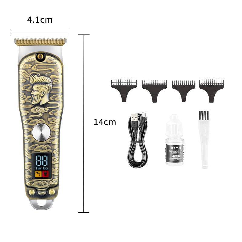 Kemei KM-077 Hair Clipper Trimmer – Rechargeable, Stainless Steel Blades, USB Powered