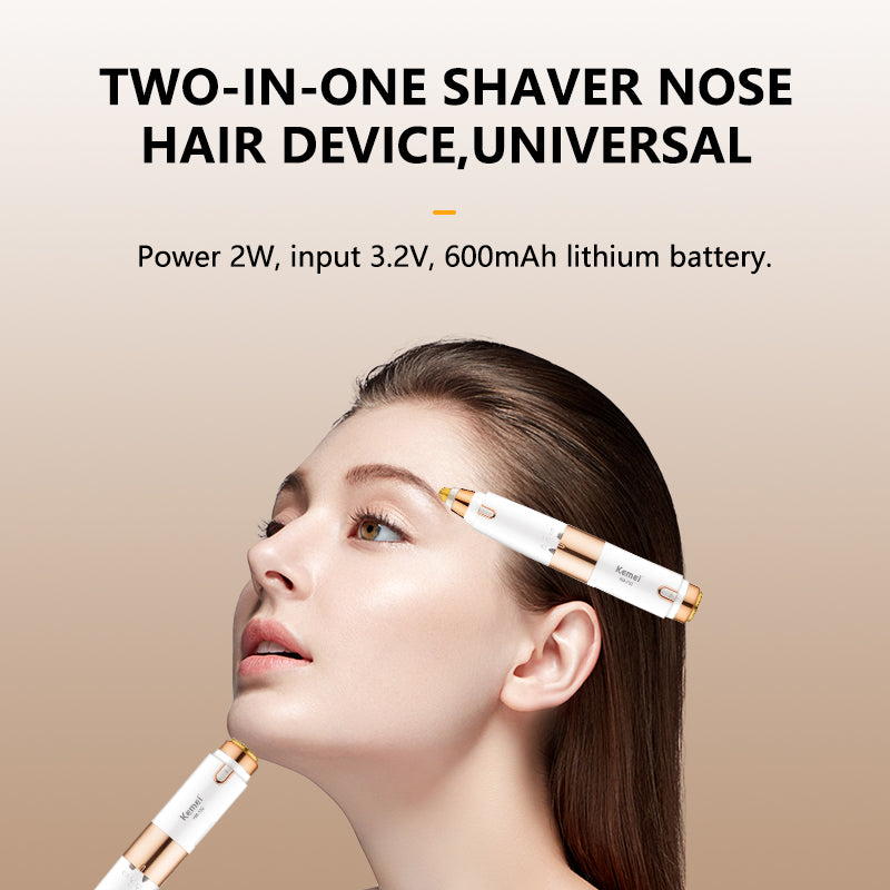 Kemei KM-152 Women’s Hair Clipper & Eyebrow Trimmer – Rechargeable Facial & Body Grooming Tool