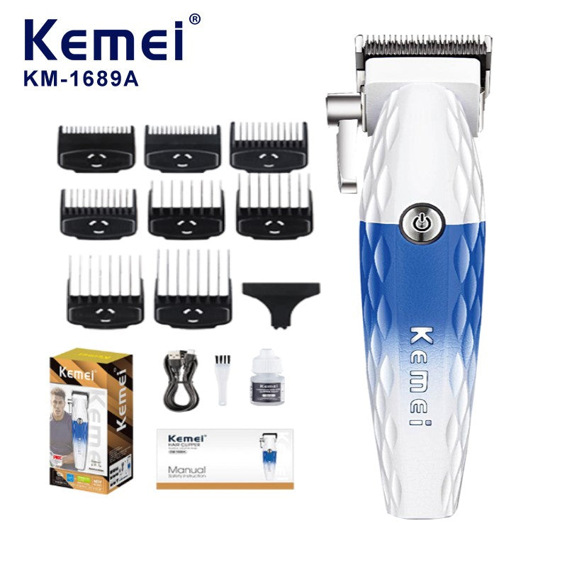 Kemei KM-1689A Professional Hair Clipper – USB Rechargeable All-in-One Beard & Hair Trimmer with LCD Display