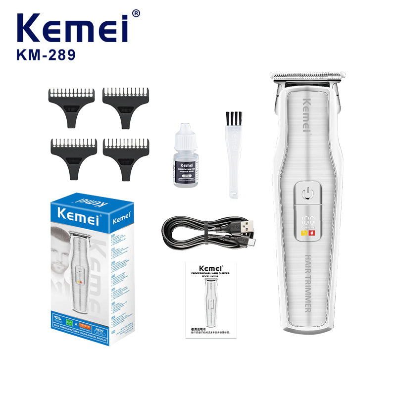 KEMEI KM-289 Professional Hair Clipper – Cordless, 600mAh Battery, Adjustable Speeds, Fast Charging, Stainless Steel Blade
