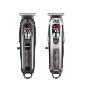 Kemei KM-1675 Professional Hair Clipper – LCD Display, USB Rechargeable, 1800mAh Battery, Adjustable Cutting Lengths