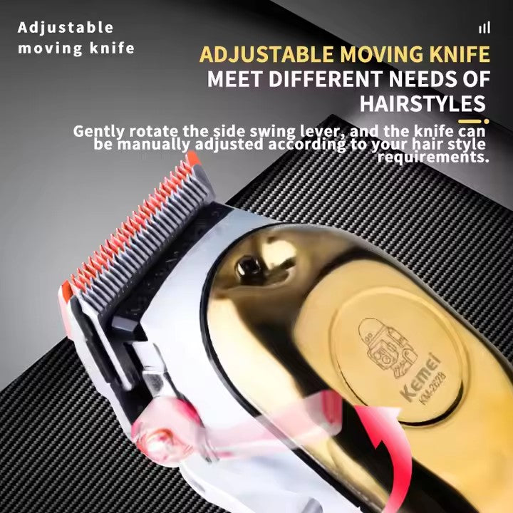 KEMEI KM-2628 Hair Clipper for Men – USB Rechargeable, 1200mAh Battery, Stainless Steel Blade