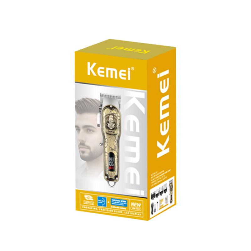 Kemei KM-2380 Professional Hair Trimmer for Men – Hypoallergenic Stainless Steel Blade, Digital Display, Ergonomic Design