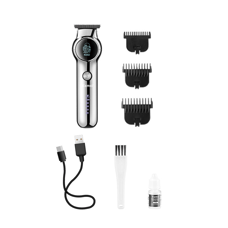 Kemei KM-1851 Professional Hair Clipper for Men – USB Rechargeable, Digital Display, Waterproof