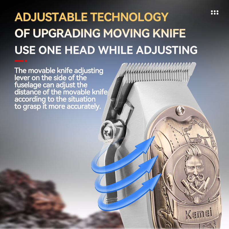 Kemei KM-2380 Professional Hair Trimmer for Men – Hypoallergenic Stainless Steel Blade, Digital Display, Ergonomic Design
