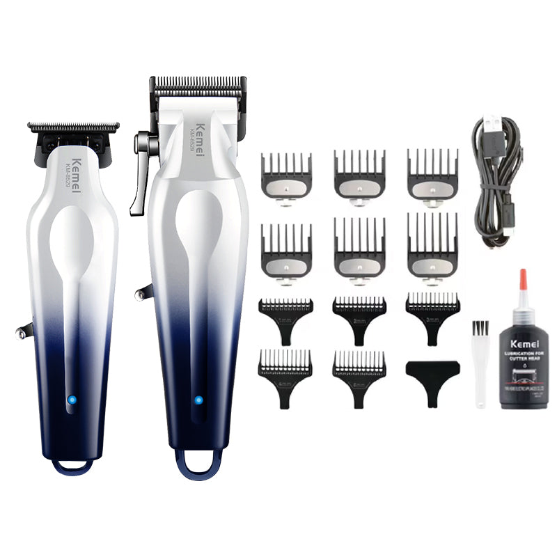Kemei KM-8529 Professional Hair Clipper – USB Rechargeable, DLC Blade, LCD Display, Adjustable Speeds & Cutting Lengths