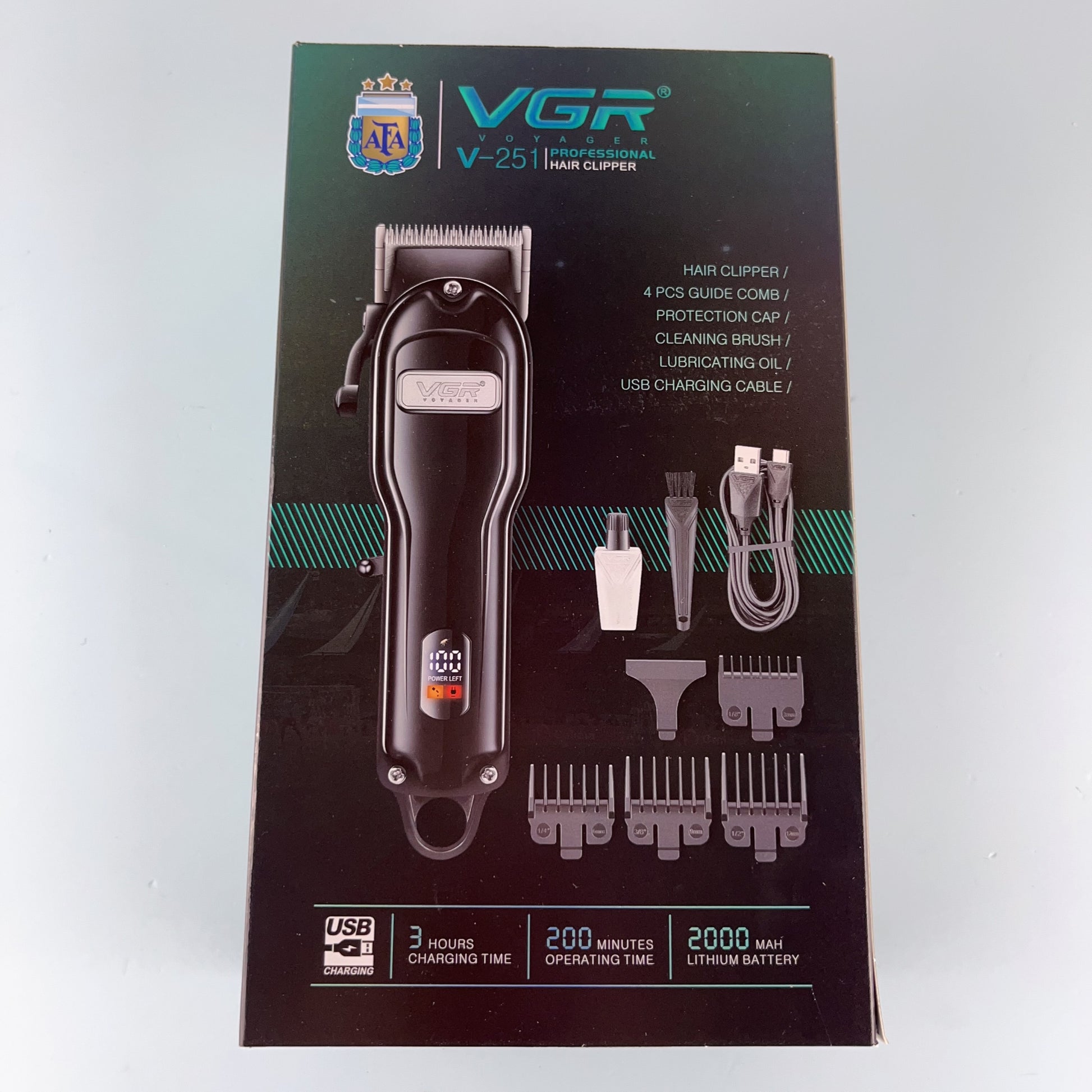 VGR V-251 Professional Hair Clipper – Corded & Cordless Trimmer with Stainless Steel Blades