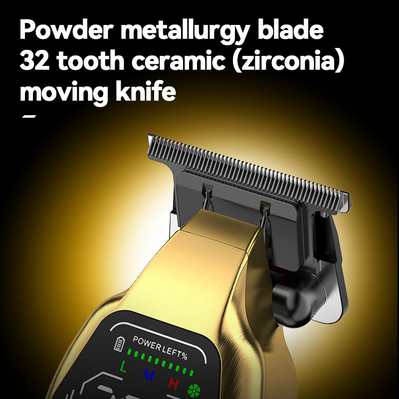 Kemei KM-1697 Professional Hair Clipper – Metal Body, LCD Display, 1400mAh Battery, Adjustable Cutting, 7W Power