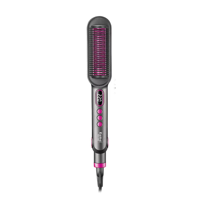 Kemei KM-2263 Professional Hair Curler – 5 Temperature Settings, Ceramic Cone Barrel, Safety Stand – Black
