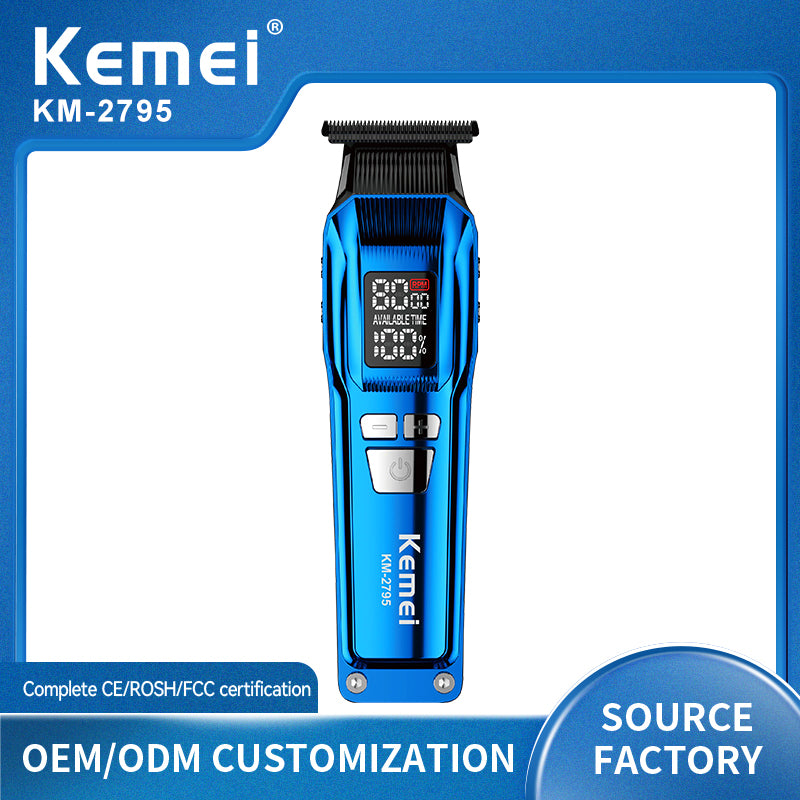 KEMEI KM-2795 Professional Hair Trimmer – 260min Runtime, DLC Blade, USB Charging, 8W Power, Compact Design