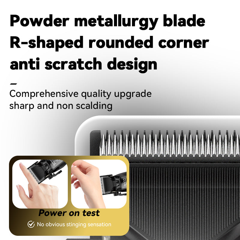 KEMEI KM-1858A Professional Hair Clipper – Cordless, 6500mAh Battery, Adjustable Speeds, Fast Charging