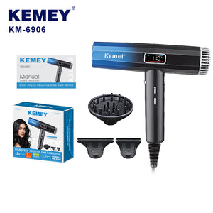 Kemei KM-6906 Professional Hair Dryer – 2000W AC Motor, Ionic Fast Drying, Diffuser Nozzle – High-Speed 110,000 RPM